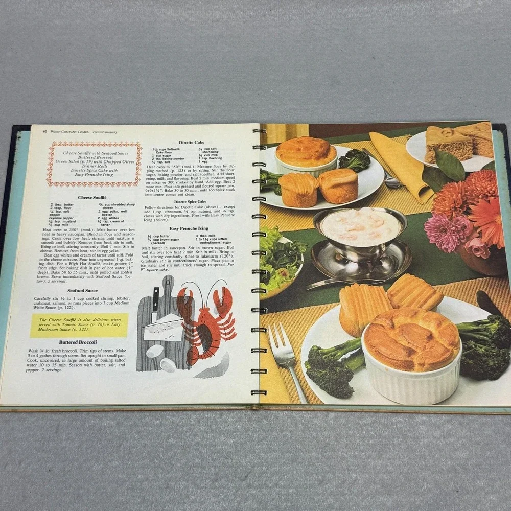 Vintage 1964 Betty Crocker New Dinner for Two Cookbook 1st Ed 1st Print Ring